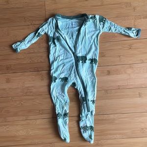 Kickee Pants cotton footed pajamas mint green unisex 3-6M